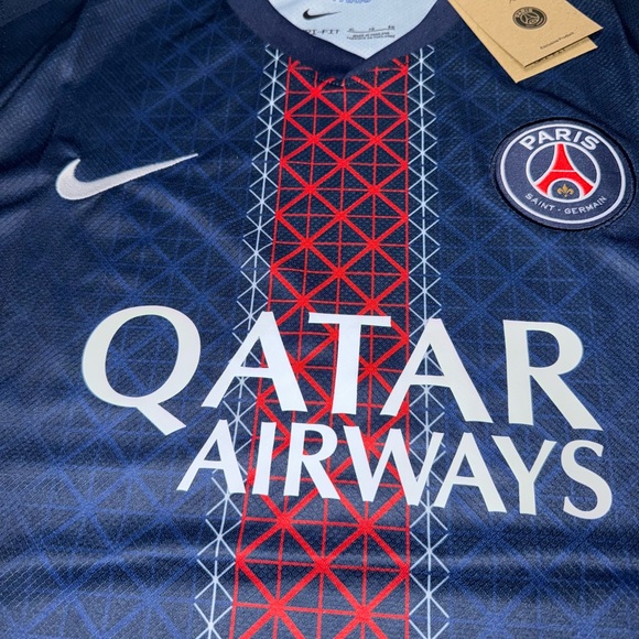 Nike Blue PSG Jersey with Crew Neck and Short Sleeves - Picture 3 of 4
